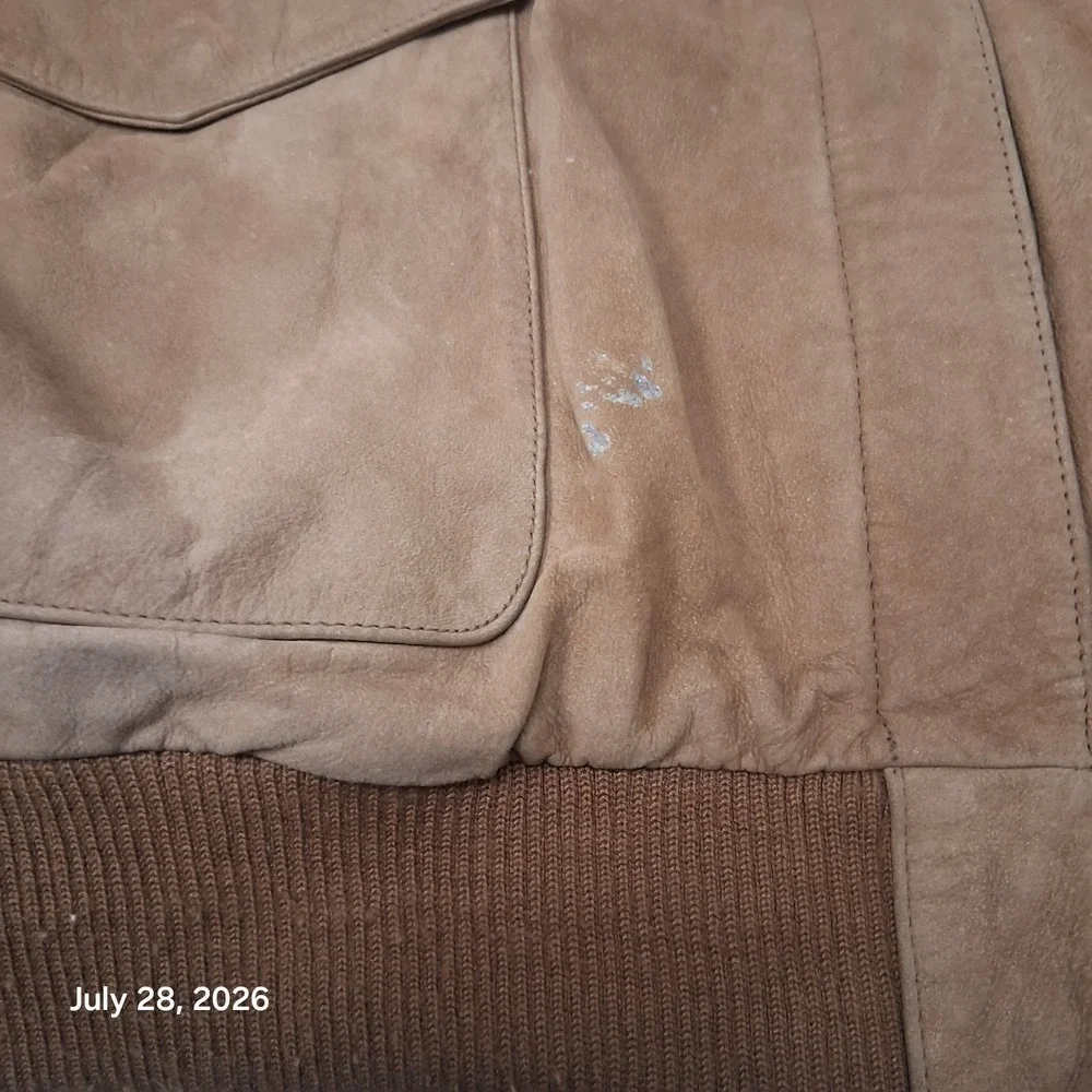 Vintage Hunt Club Womens Leather Bomber Jacket Size 2X Brown Soft Lined